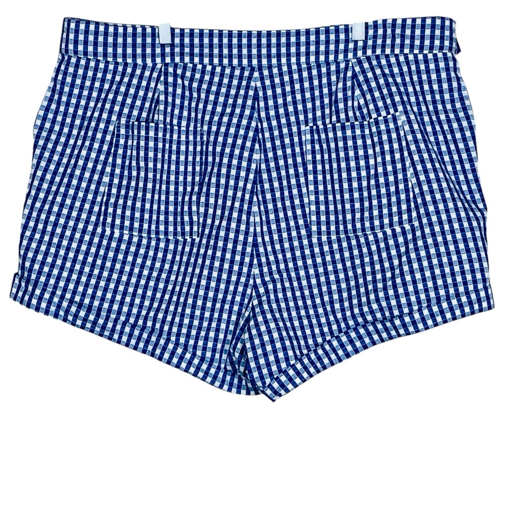 Unique Vintage 3X/20 Gingham Pattern High Rise Shorts in Blue and White. - Picture 4 of 16